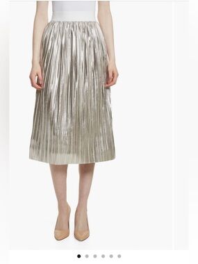 NWT Alice + Olivia Metallic Skirt Size 8 Silver
